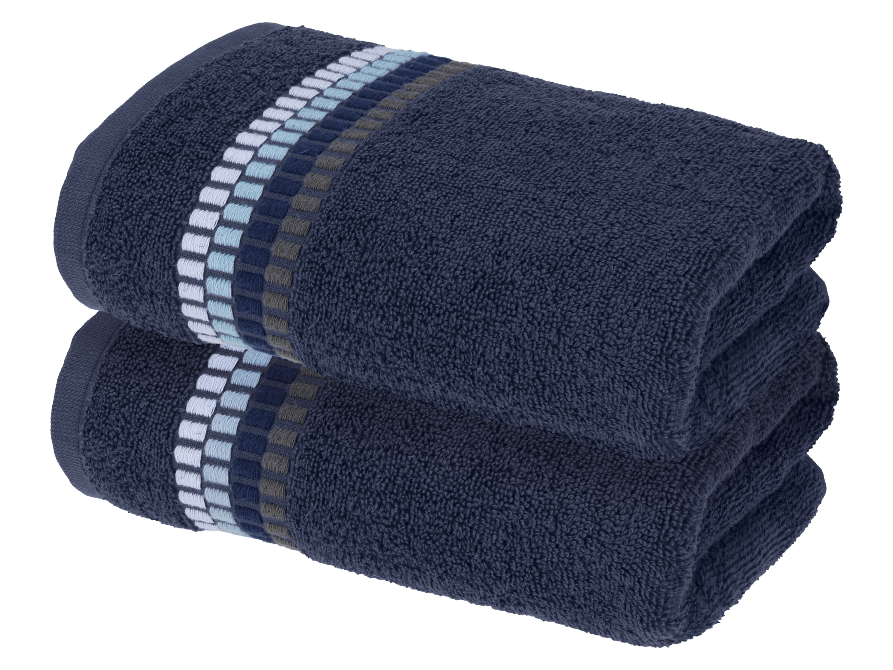 Livarno Komplet 2 ręczników frotté, 50 x 100 cm Ciemnoniebieski