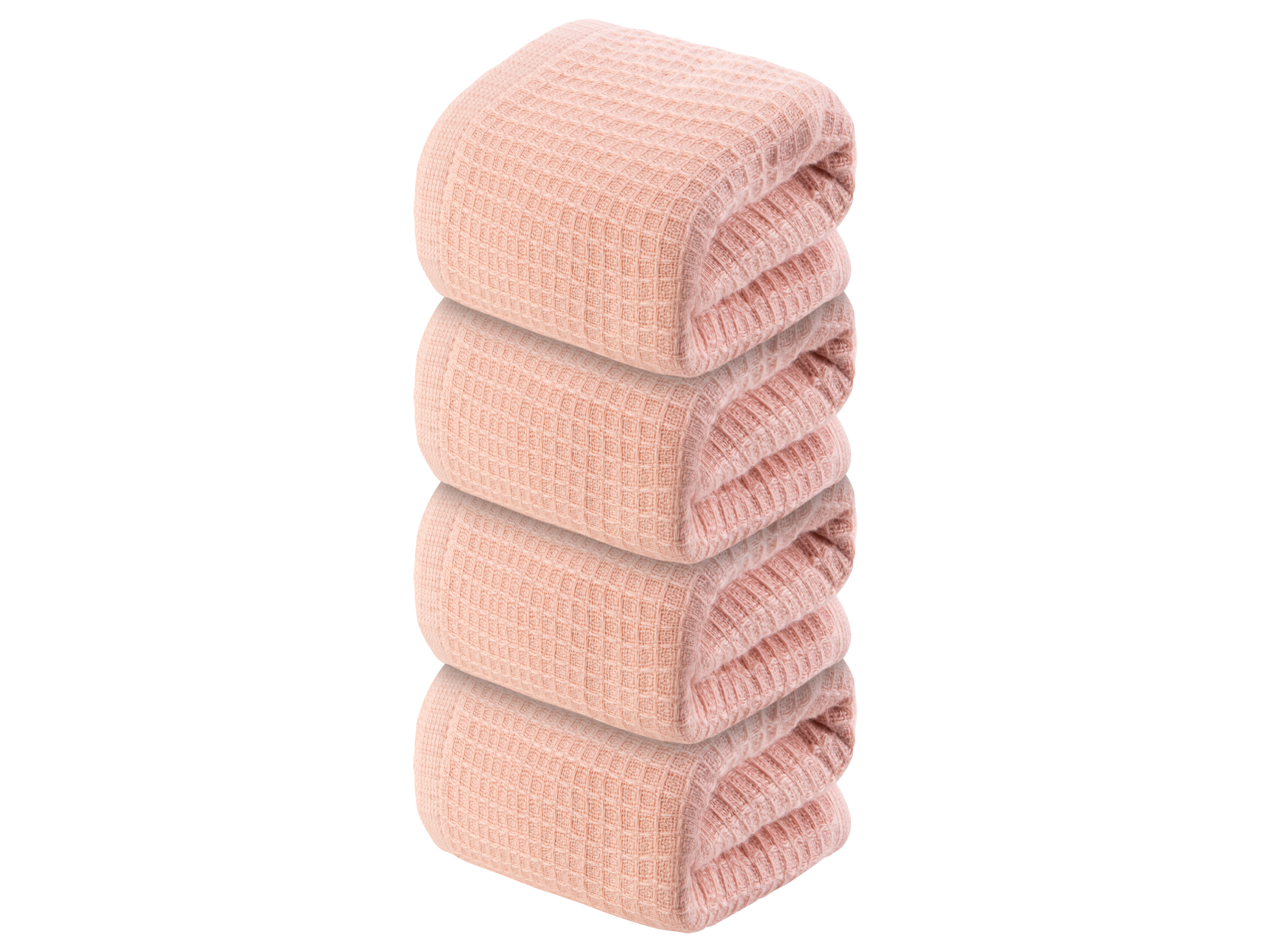 Livarno home Komplet 4 ręczników do rąk z waflowej piki, 30 x 50 cm Różowy