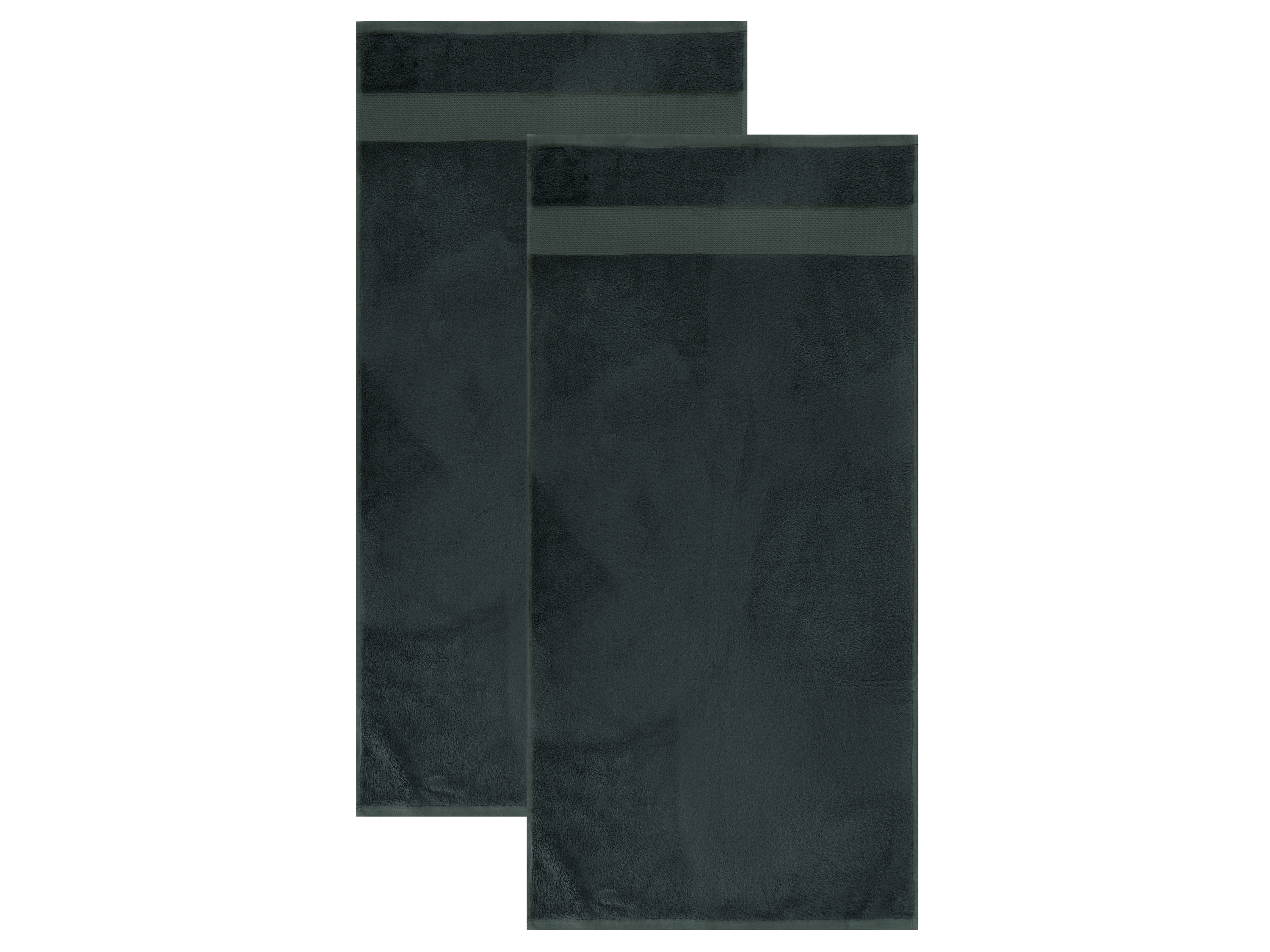 Livarno Luksusowy komplet 2 ręczników kąpielowych z bawełny i wiskozy bambusowej, 50 x 100 cm Granatowy