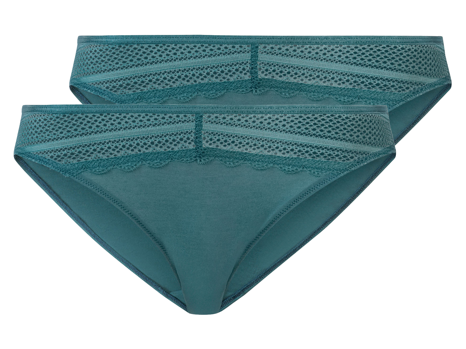 esmara Majtki damskie z koronką, 2 pary Zielony, L44/46