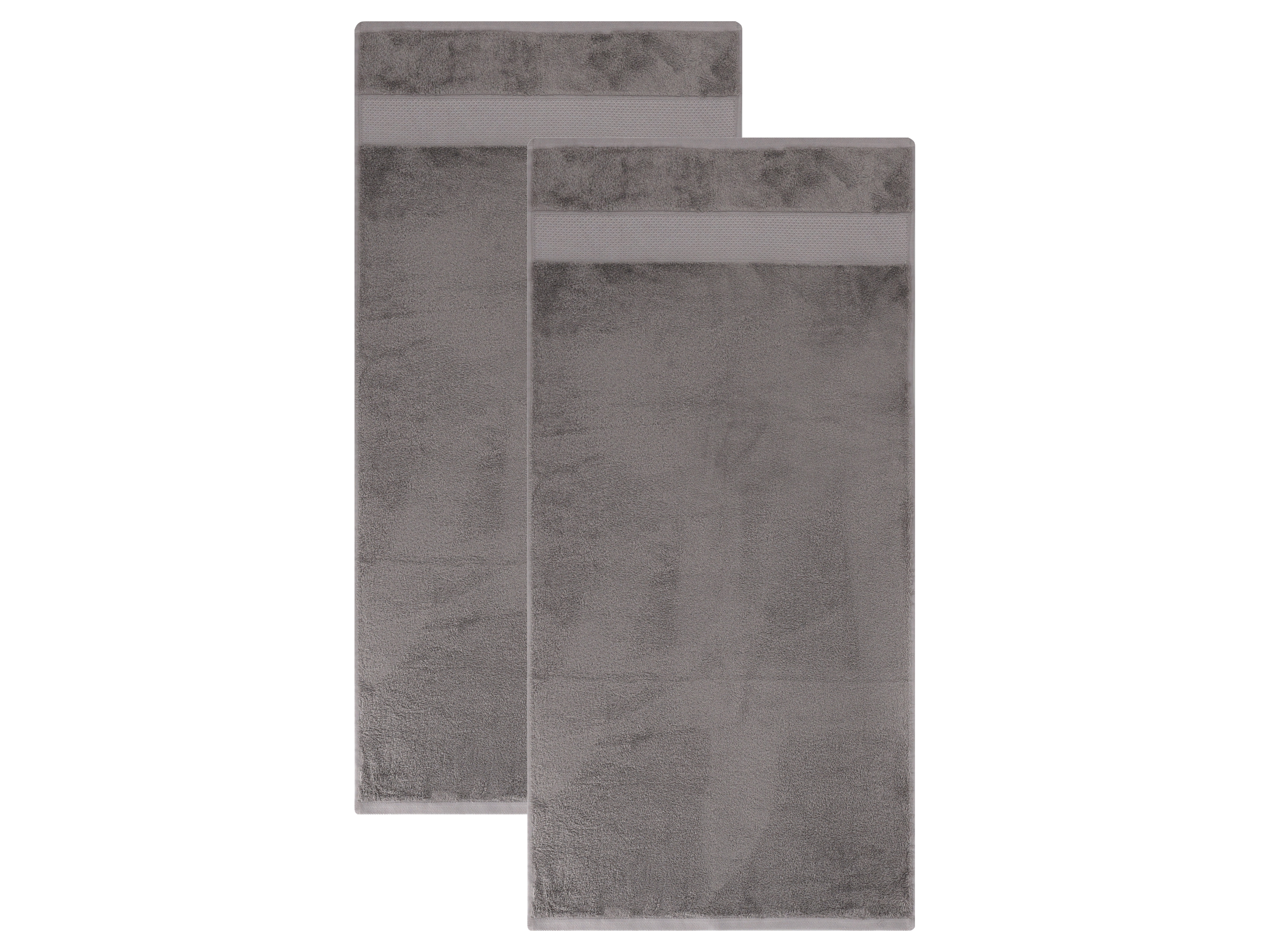 Livarno Luksusowy komplet 2 ręczników kąpielowych z bawełny i wiskozy bambusowej, 50 x 100 cm Szary