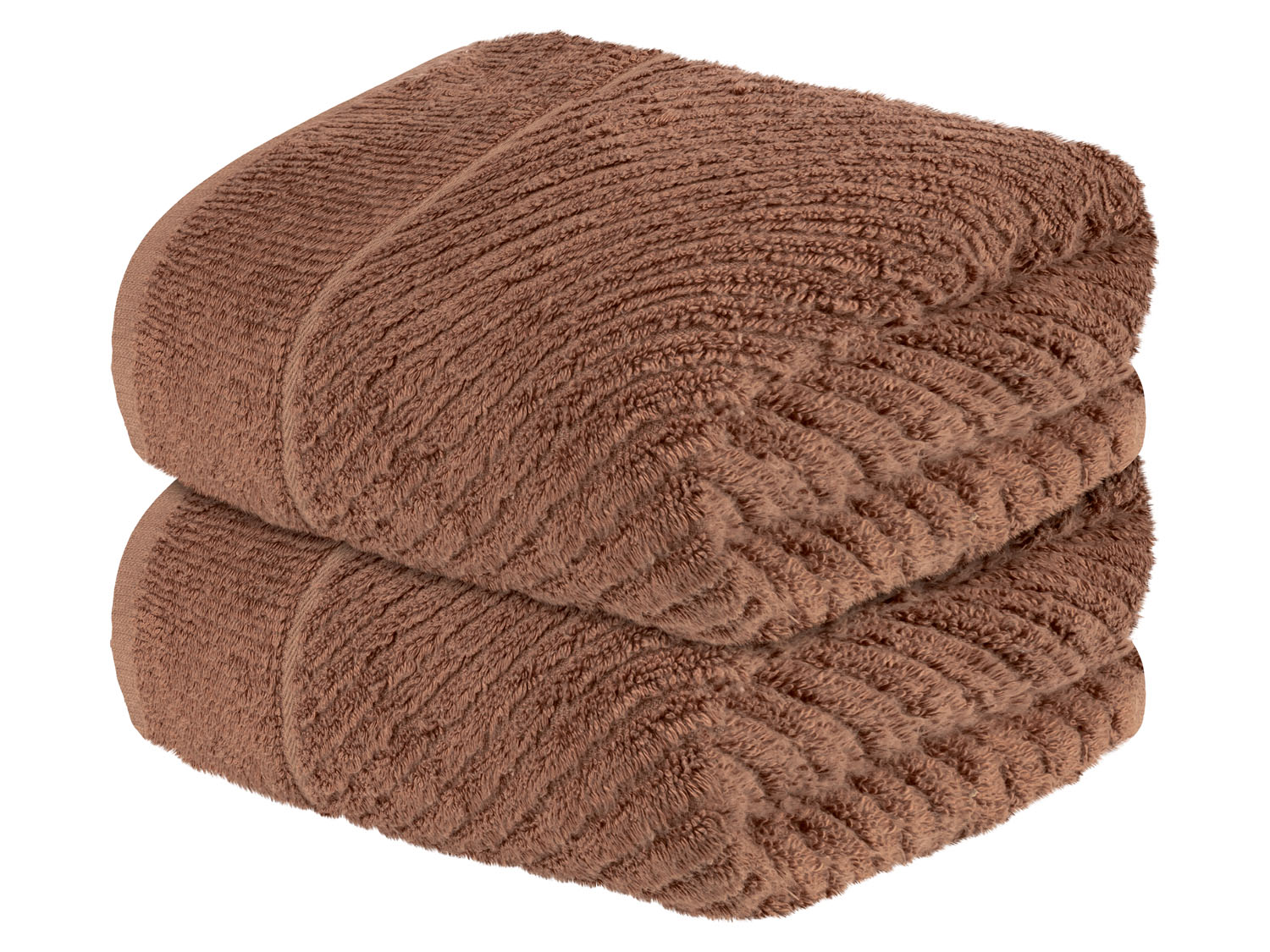 Livarno home Komplet 2 ręczników frotte, 50 x 100 cm Brązowy