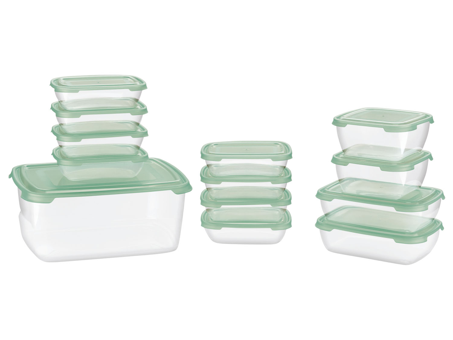 Ernesto Zestaw pojemników do przechowywania żywności, 13 sztuk Miętowy