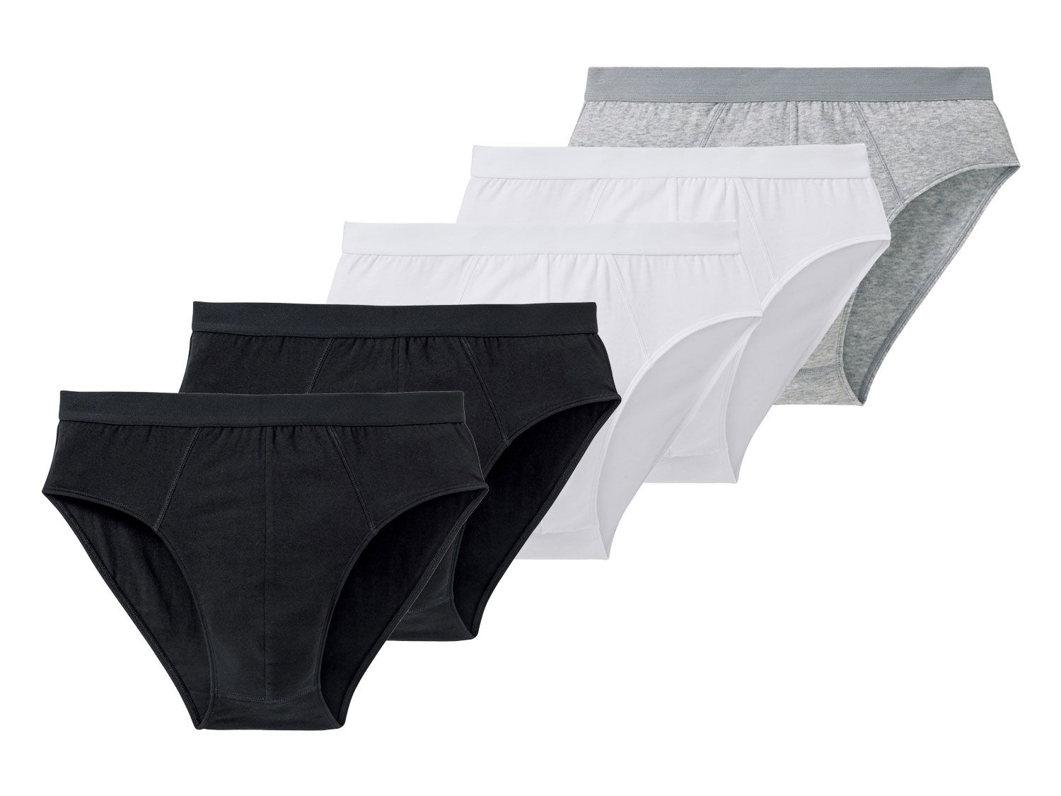 Livergy Slipy męskie, 5 par 2x czarny/2x biały/szary, M 5