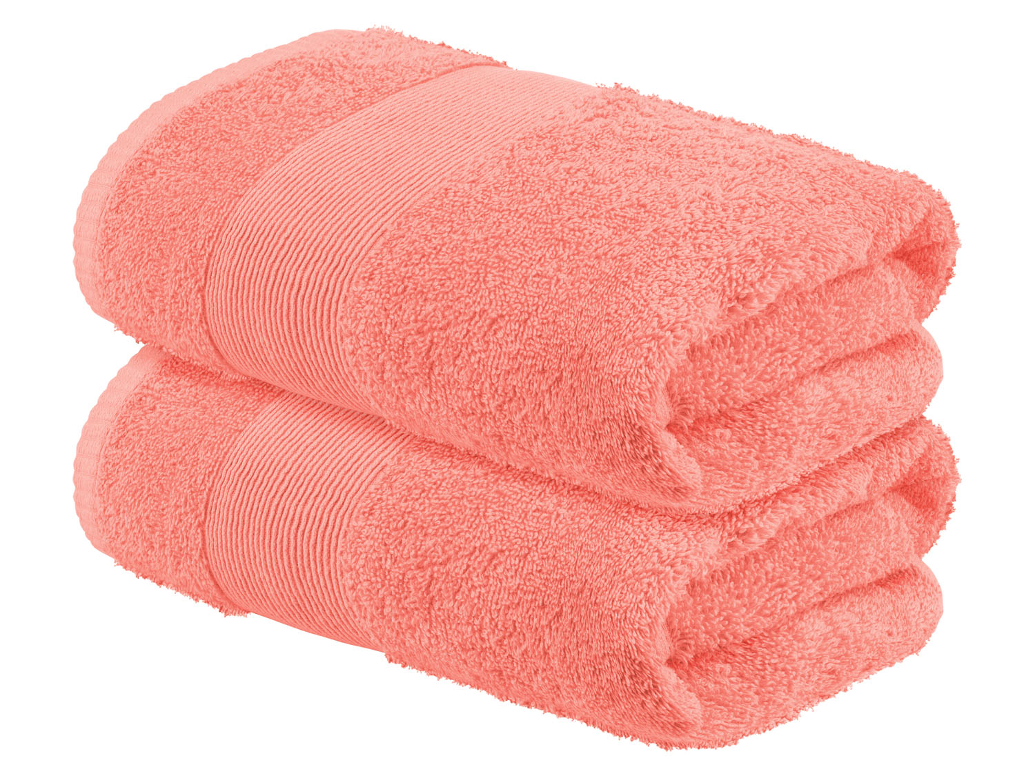 Livarno home Komplet 2 ręczników frotte, 50 x 100 cm Koralowy