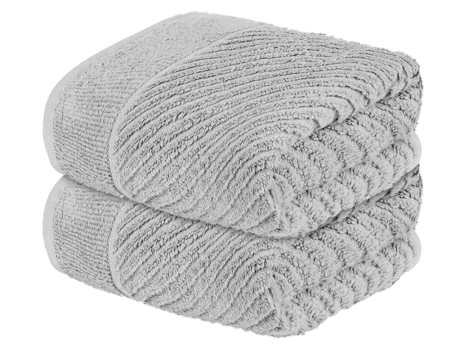 Livarno home Komplet 2 ręczników frotte, 50 x 100 cm Jasnoszary