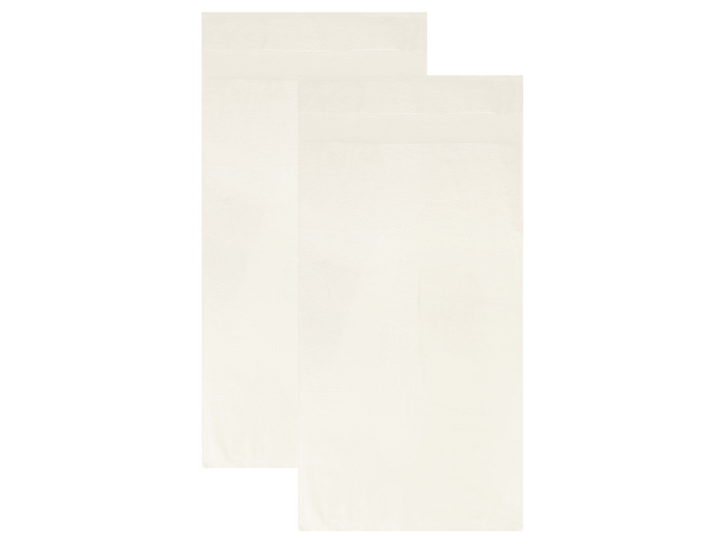 Livarno Luksusowy komplet 2 ręczników kąpielowych z bawełny i wiskozy bambusowej, 50 x 100 cm Biały