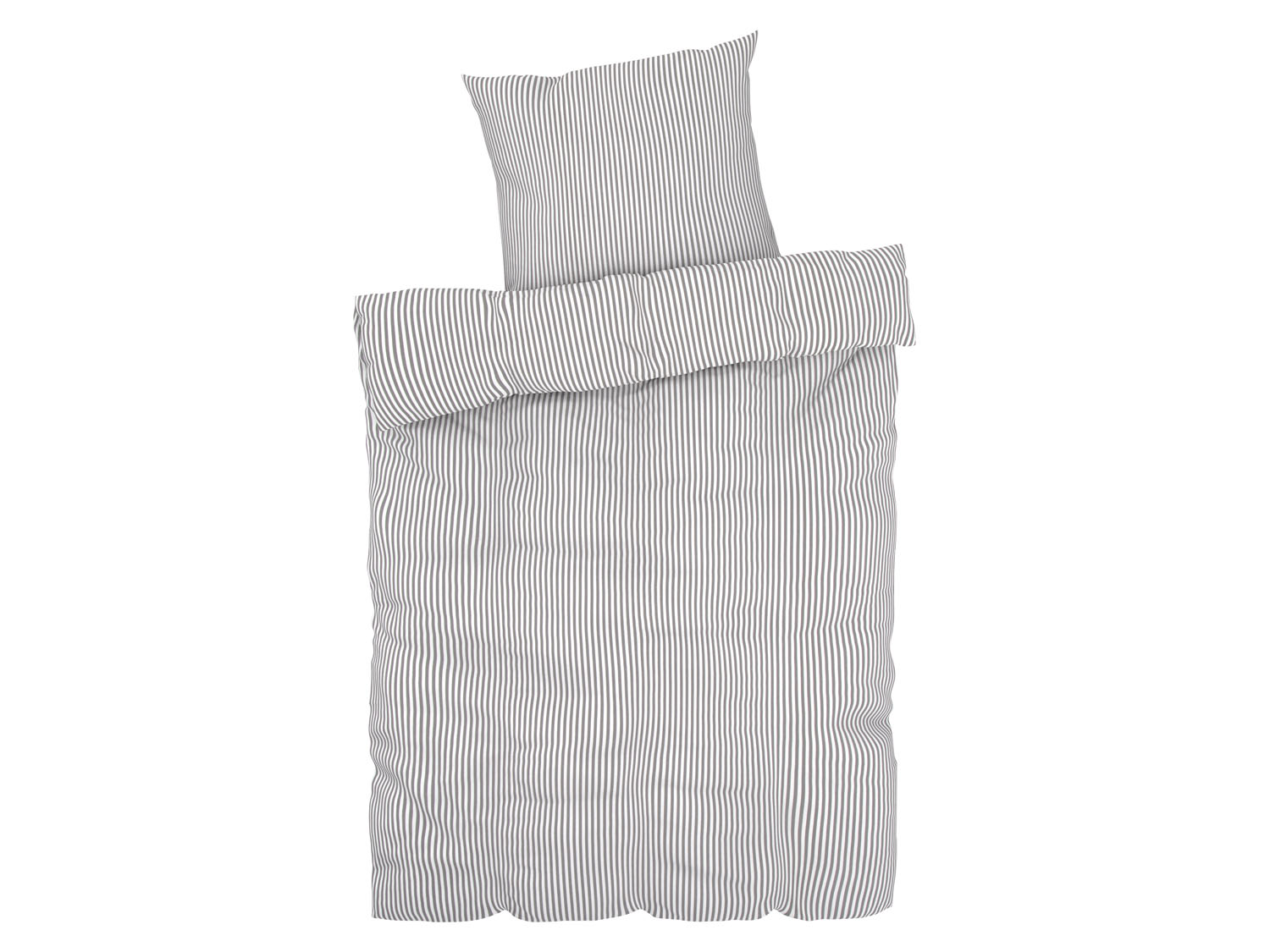 Livarno home Pościel z bawełną renforcé, 140 x 200 cm Paski/szary