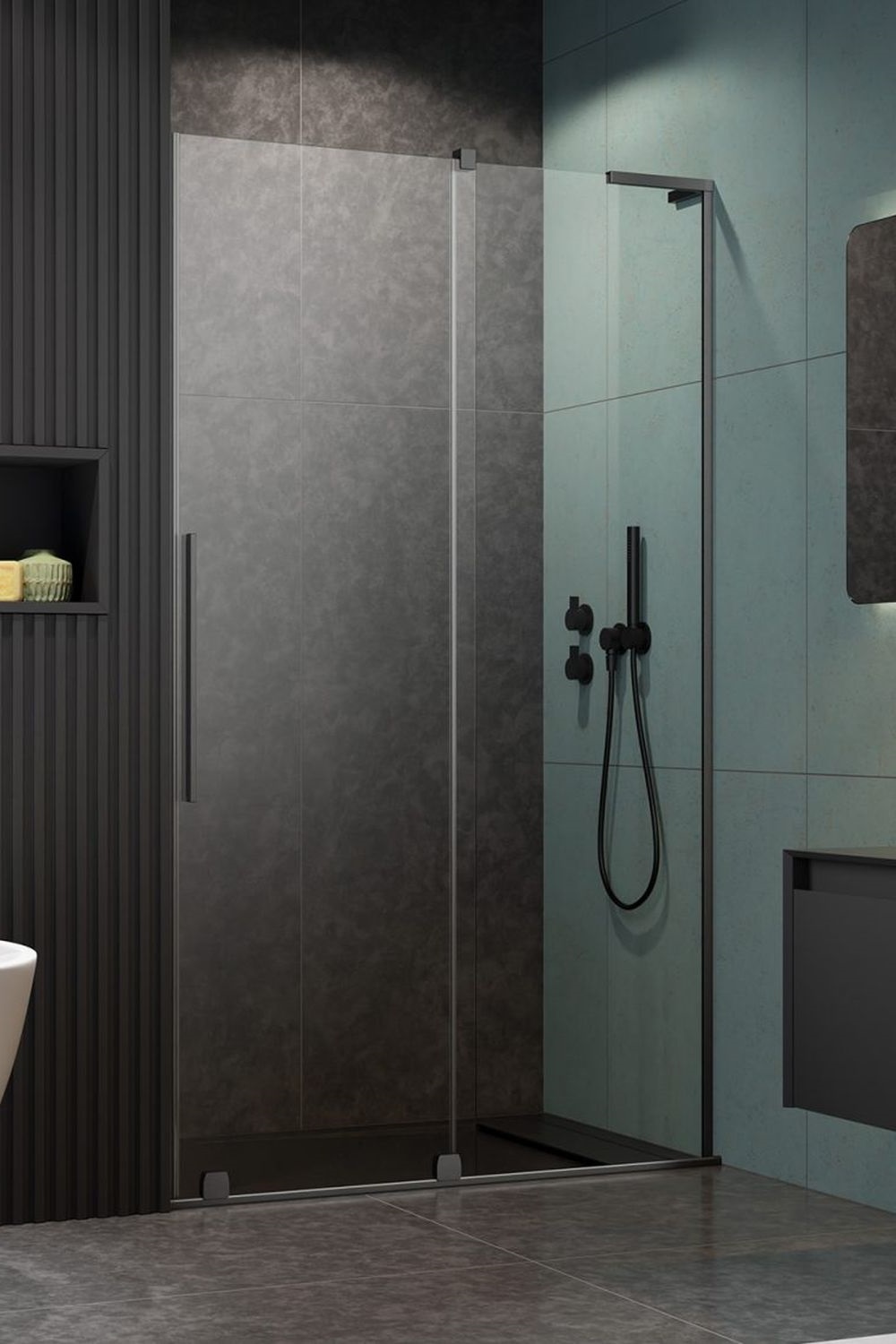 Darmowa Dostawa - Drzwi prysznicowe 120 cm rozsuwane Radaway Furo SL Brushed Gunmetal DWJ 103076229201R/101105800101