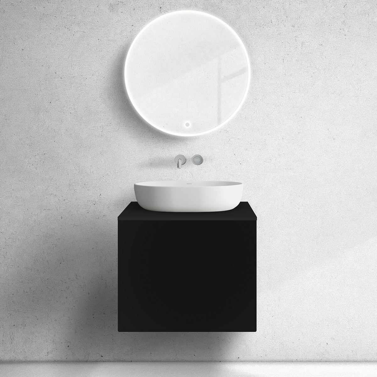 Darmowa Dostawa - Szafka 60x44.7x52 cm podumywalkowa wisząca czarna Oltens Lun 60032300