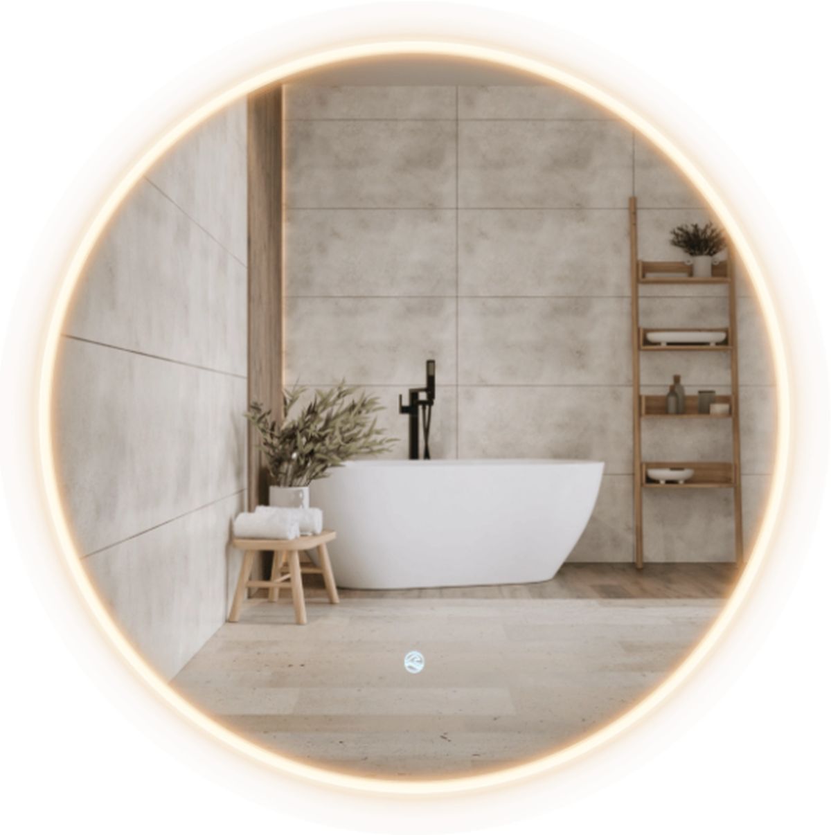 Darmowa Dostawa - Lustro 60x60 cm okrągłe z oświetleniem z matą grzewczą Corsan Tondo L0060A