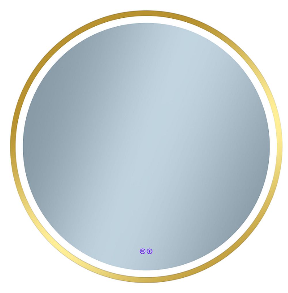 Darmowa Dostawa - Lustro 60x60 cm okrągłe z oświetleniem z matą grzewczą złoty Venti Orion Gold 5905951180366