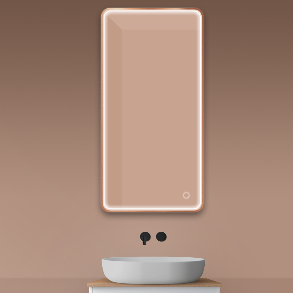 Darmowa Dostawa - Lustro 60x120 cm prostokątne z oświetleniem z matą grzewczą Oltens Nordlis 64118610