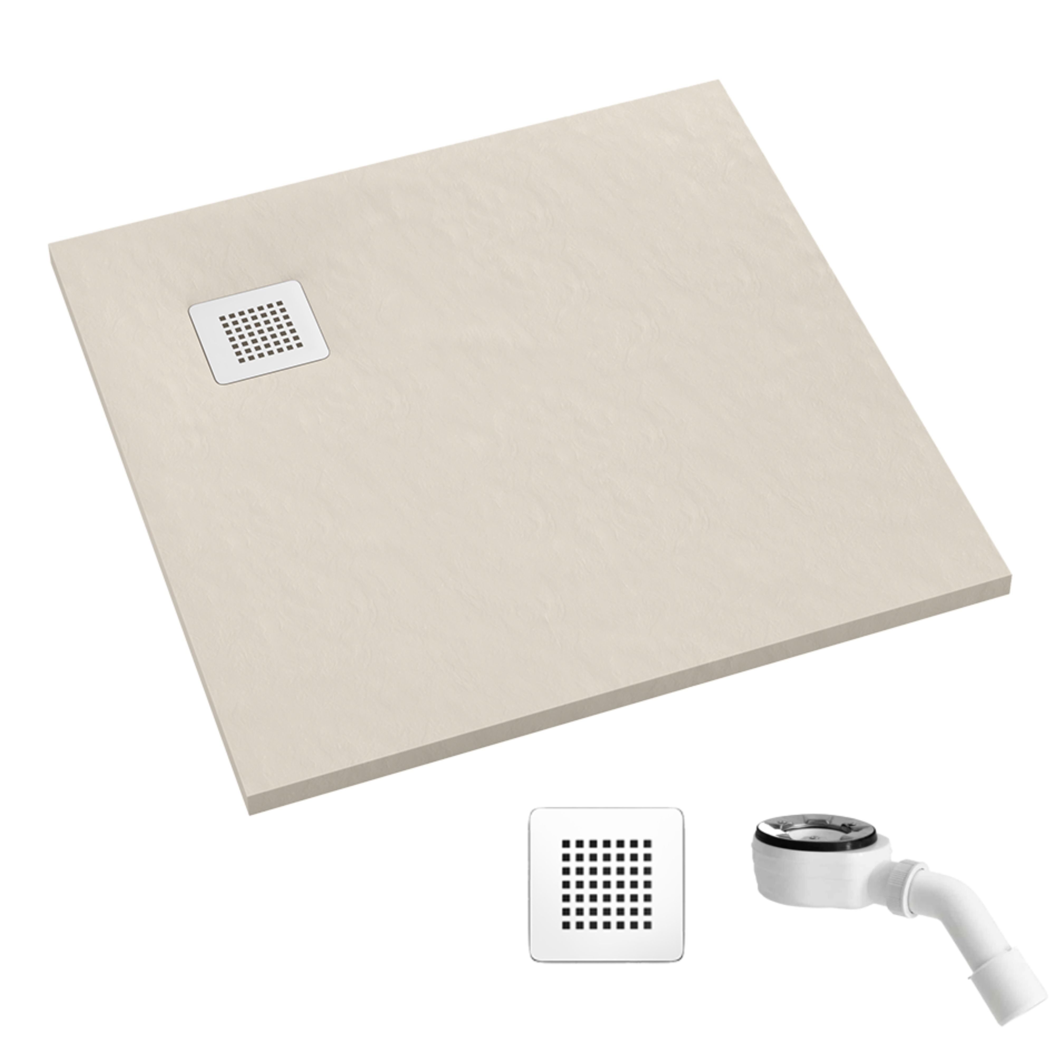 Darmowa Dostawa - Brodzik kwadratowy 90x90 cm beżowy Schedpol Kalait Cashmere Stone 33101PKSTM2