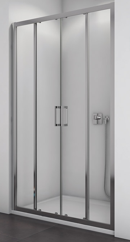 Darmowa Dostawa - Drzwi prysznicowe 120 cm rozsuwane srebrny połysk/szkło przezroczyste Ronal TOP-Line TOPS412005007