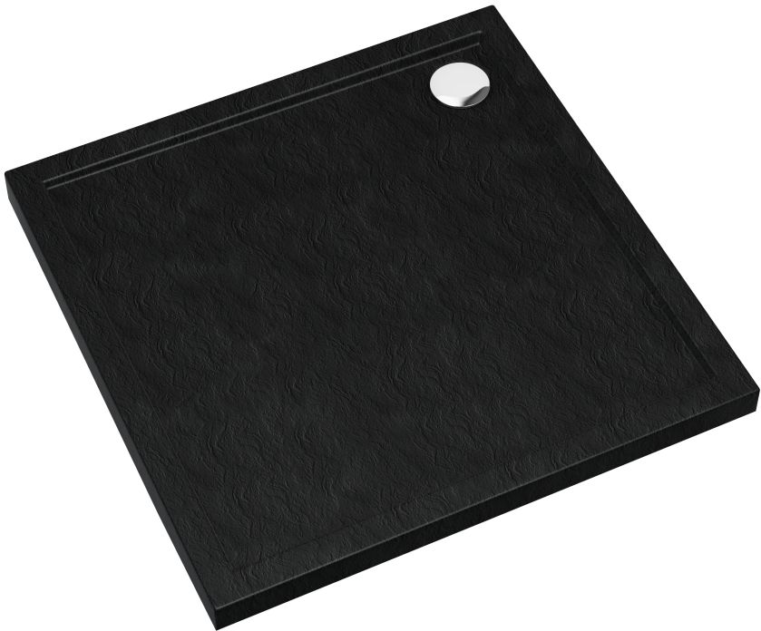 Darmowa Dostawa - Brodzik kwadratowy 80x80 cm czarny Schedpol Caspar New Black Stone 32330CST