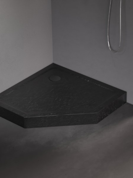 Darmowa Dostawa - Brodzik pięciokątny 90x90 cm czarny New Trendy Mild Stone B0561