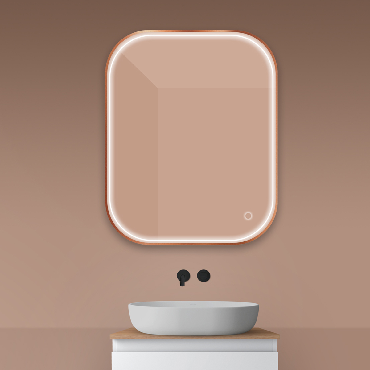 Darmowa Dostawa - Lustro 80x100 cm prostokątne z oświetleniem z matą grzewczą Oltens Nordlis 64124610