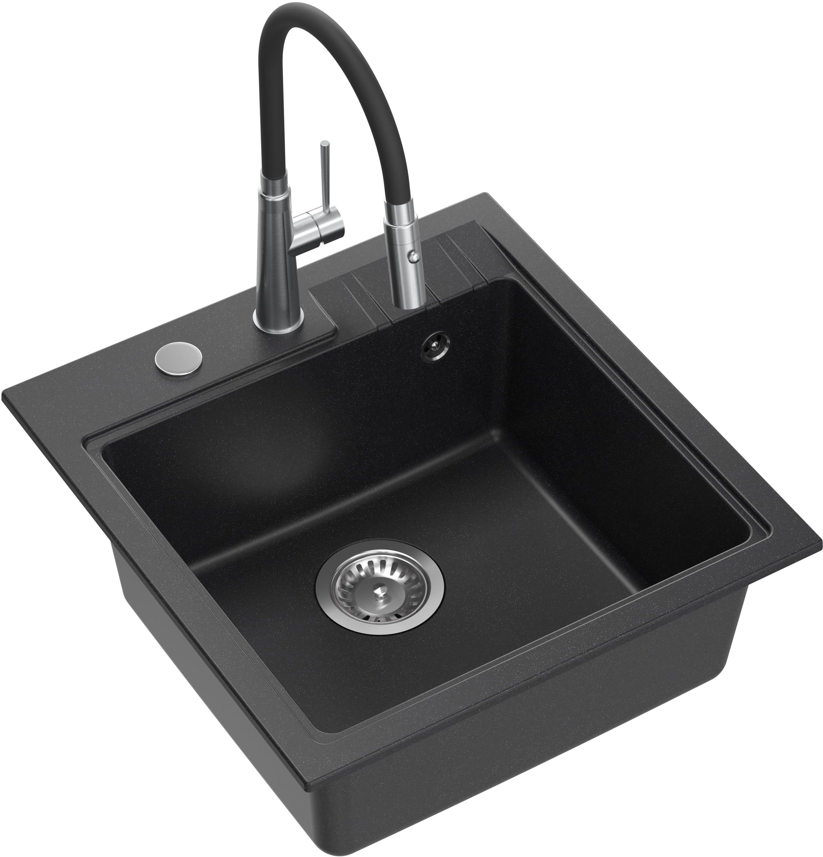 Darmowa Dostawa - Zlewozmywak z baterią czarny/stal Quadron Peter HCQP5052CZK3922505BSBL