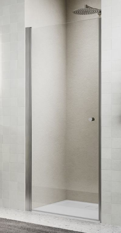 Darmowa Dostawa - Drzwi prysznicowe 90 cm uchylne nikiel szczotkowany/szkło przezroczyste Ronal Solino SOL109002507