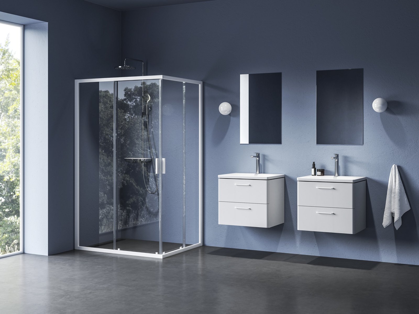 Darmowa Dostawa - Drzwi prysznicowe 90 cm rozsuwane biały mat/szkło przezroczyste Ravak Blix II 1XM70E00Z1