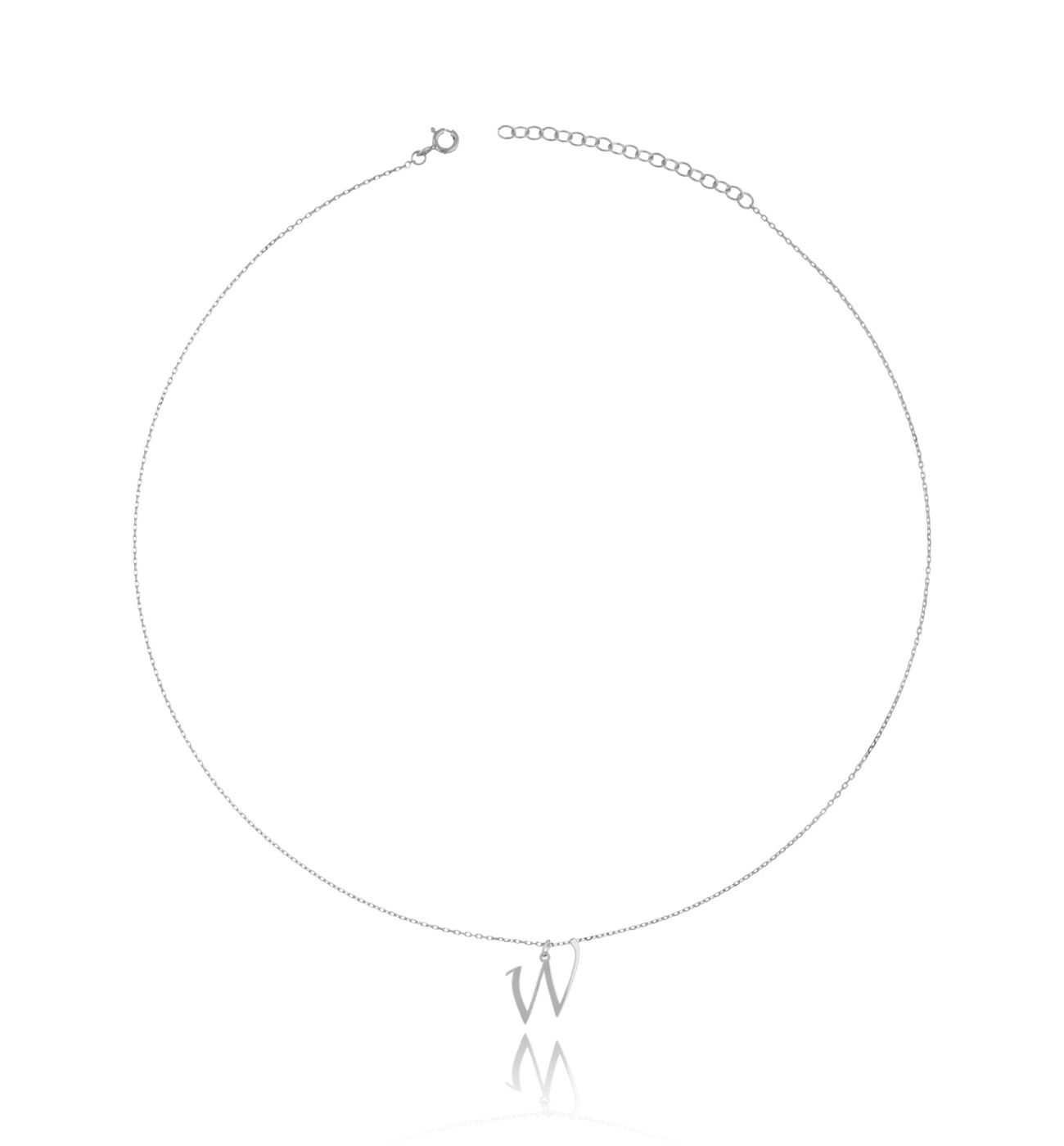 Naszyjnik srebrny z literką W NAT0260