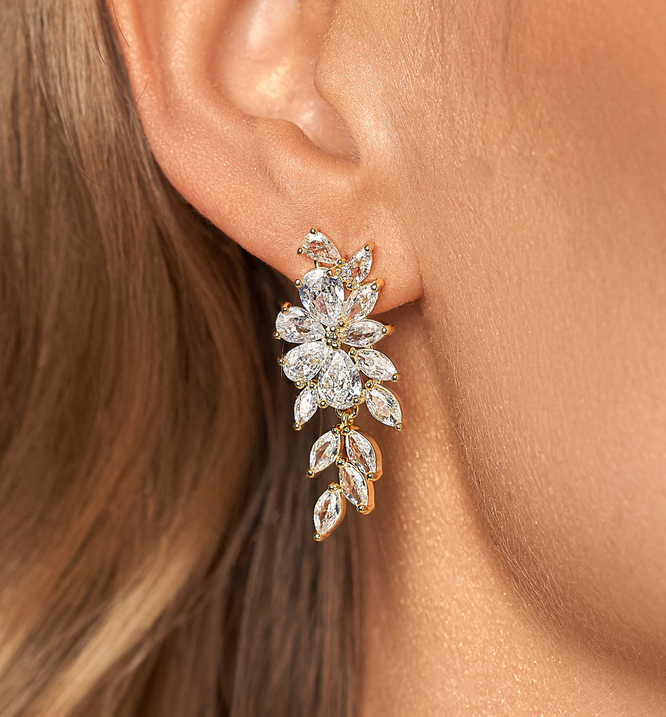 Kolczyki złote kryształowe Salomé KSS1693