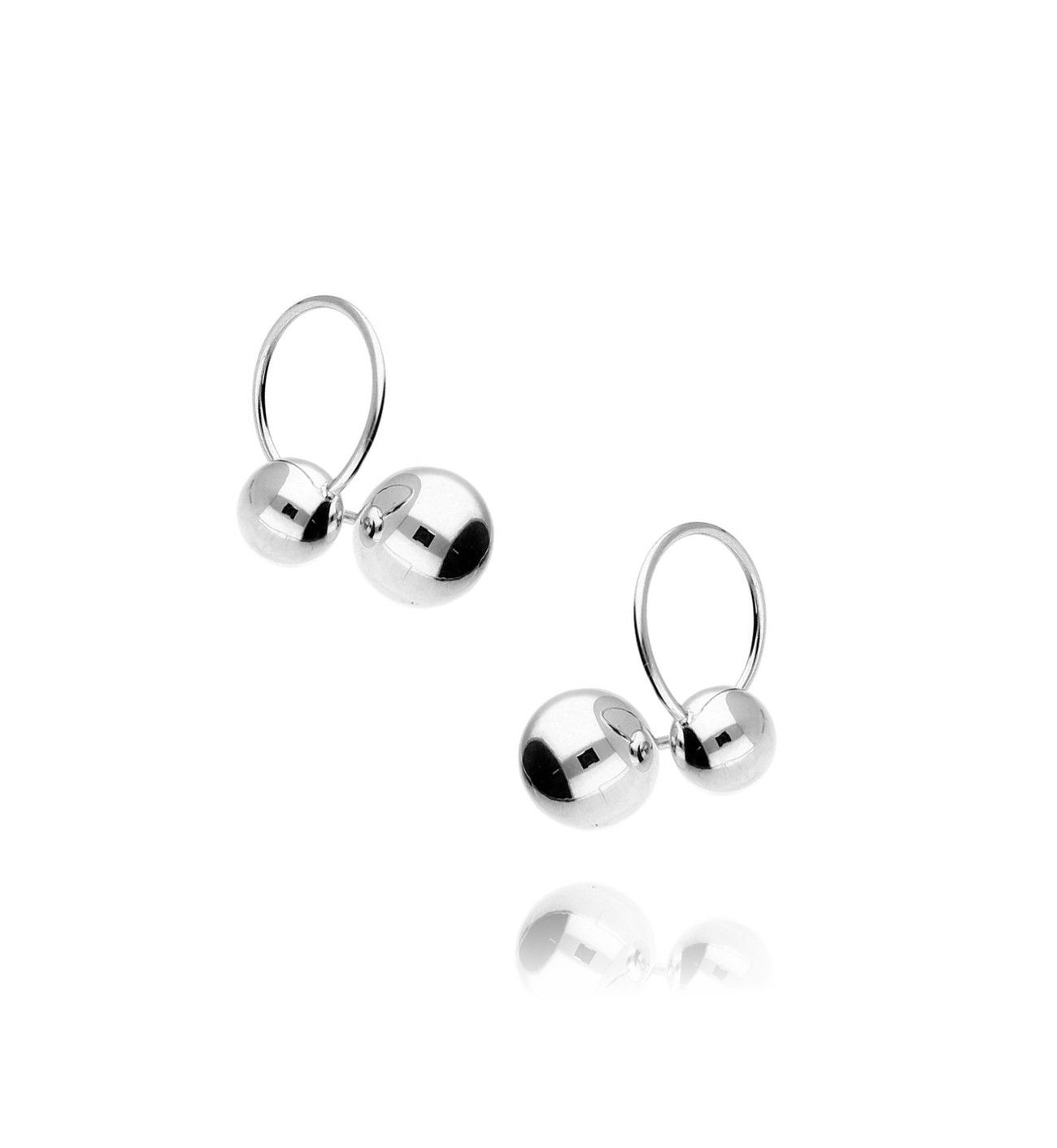 Kolczyki srebrne kółka z kuleczkami Balls KSA0007