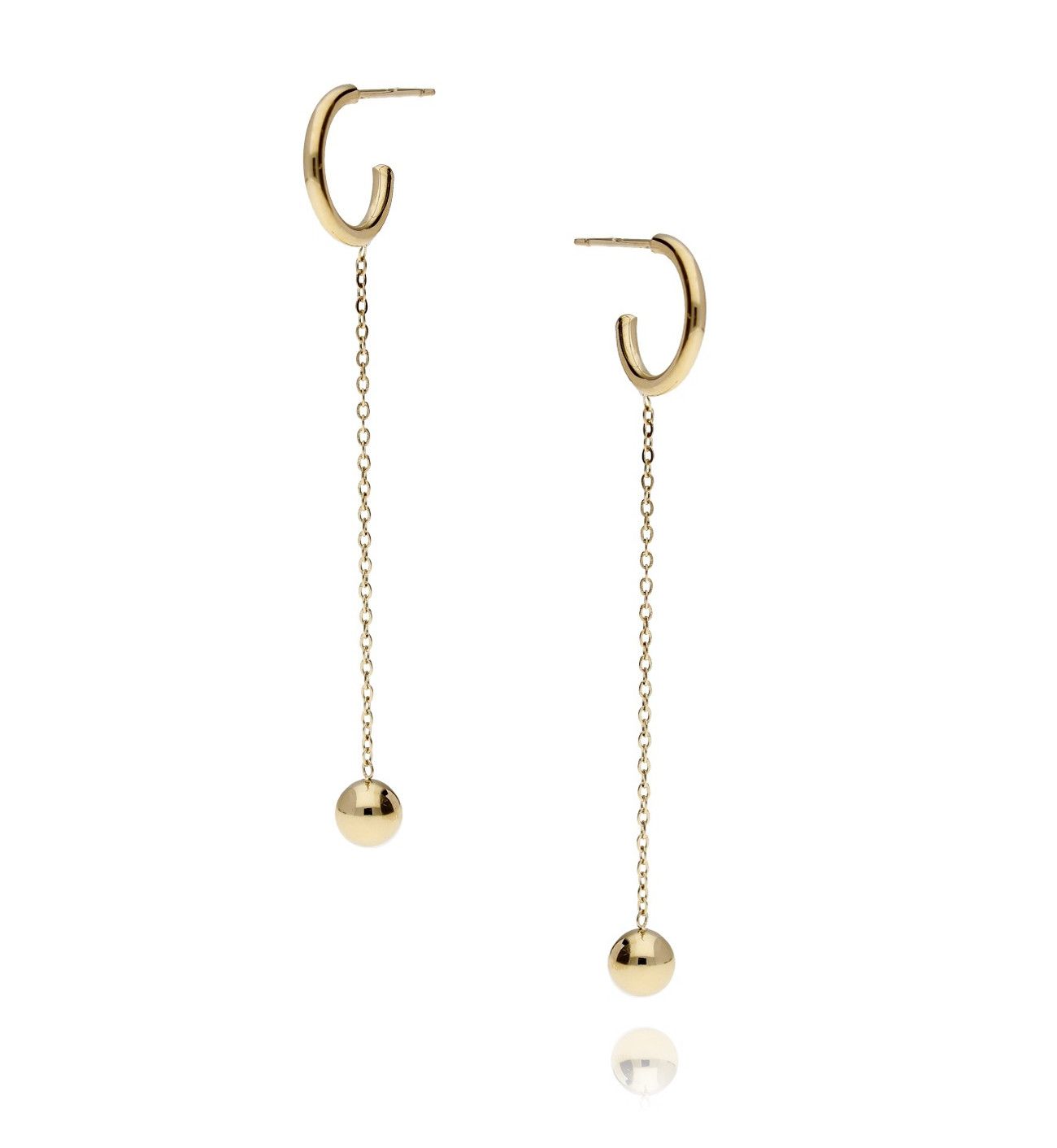 Kolczyki złote kółka z łańcuszkami ze stali szlachetnej KSA0016