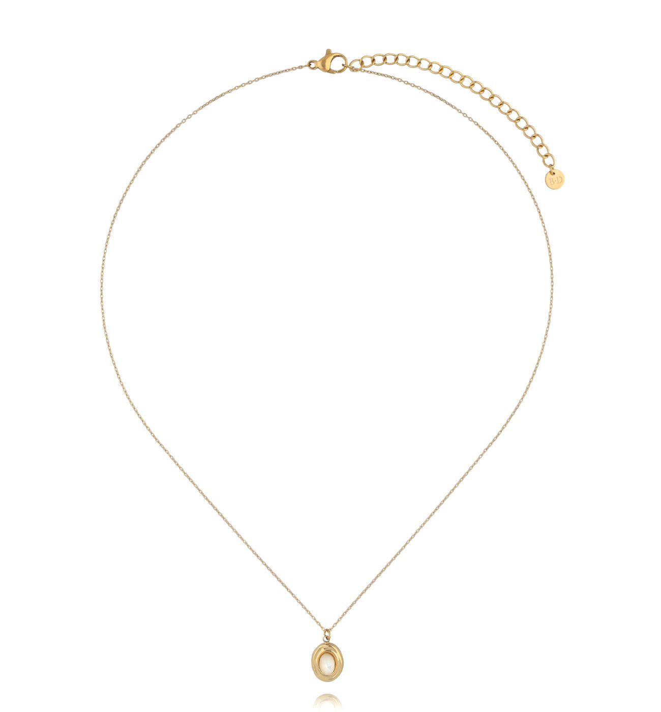 Naszyjnik z masą perłową złoty NEA0013