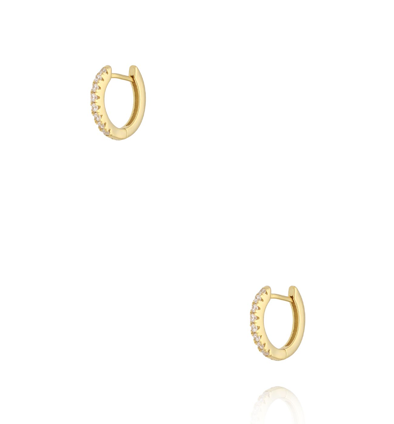 Kolczyki złote kółka z cyrkoniami KLT0054