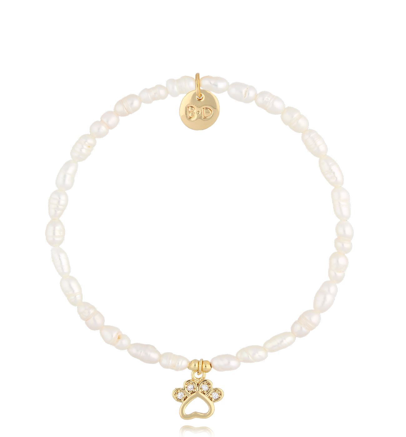 Bransoletka z perłami i łapką Insta BPE0083