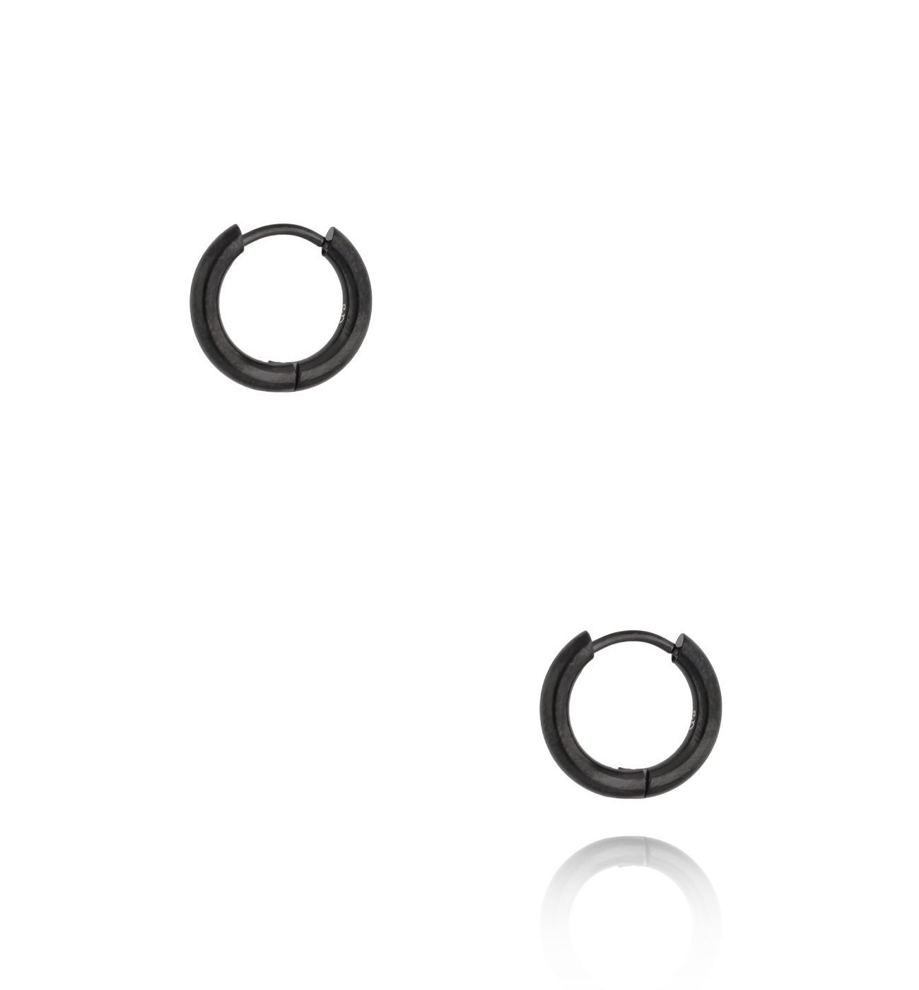 Kolczyki czarne kółka małe 1,50 cm Basic KSA1012