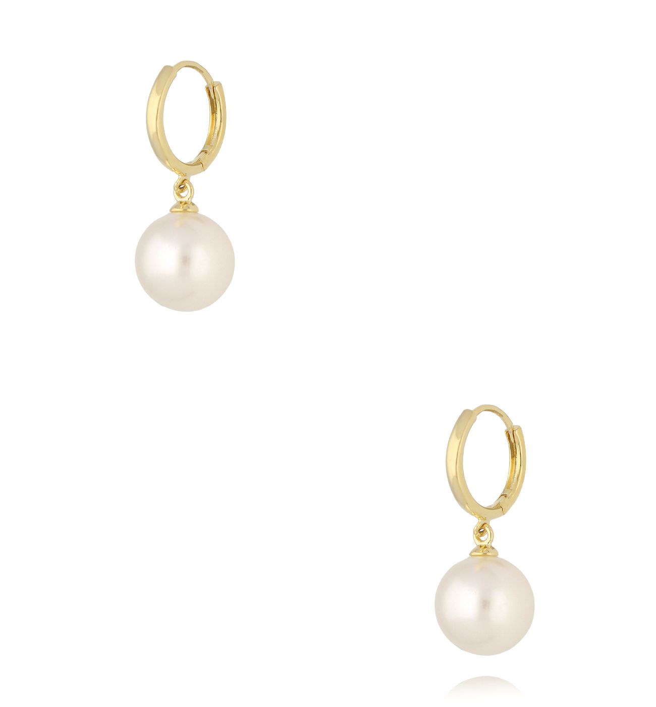 Kolczyki kółka złote z perłą KLU0060