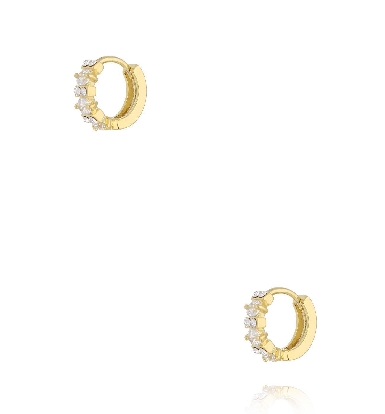Kolczyki kółka z cyrkoniami złote KLU0080 - By Dziubeka