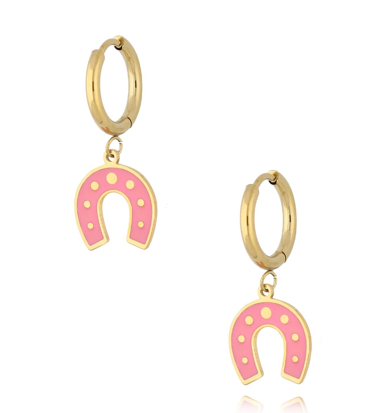 Kolczyki złote kółka z podkową Siris KSY0039