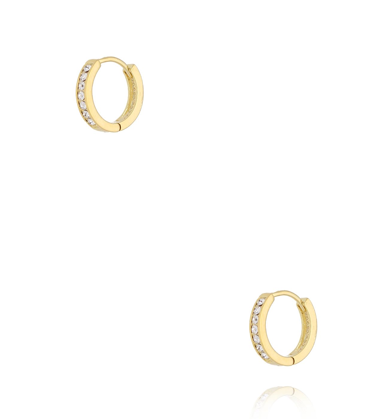 Kolczyki kółka z cyrkoniami złote KLU0078