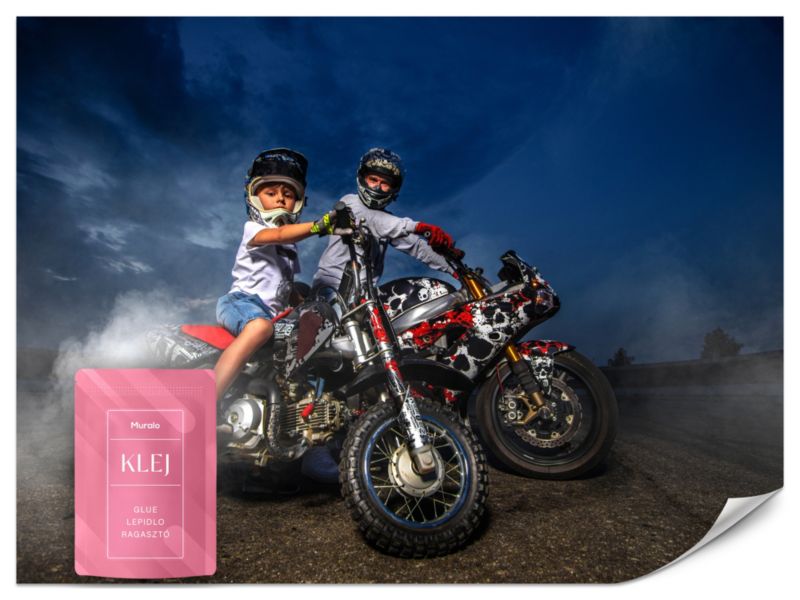 Fototapeta Muralo Rodzina Na Motorach Motocykle Do Pokoju Młodzieżowego 200x140 cm 1szt.