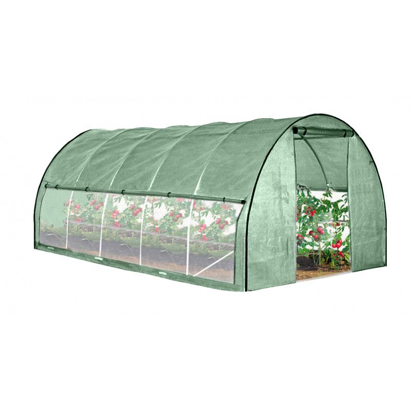 Tunel ogrodowy 4iQ Group 3x8m Zielony Folia UV 25mm siatka na insekty 1szt.