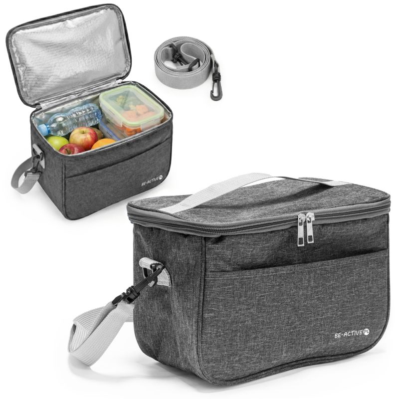 Torba termiczna Be-active.pl kosz plażowy na piknik na jedzenie napoje szara 1szt