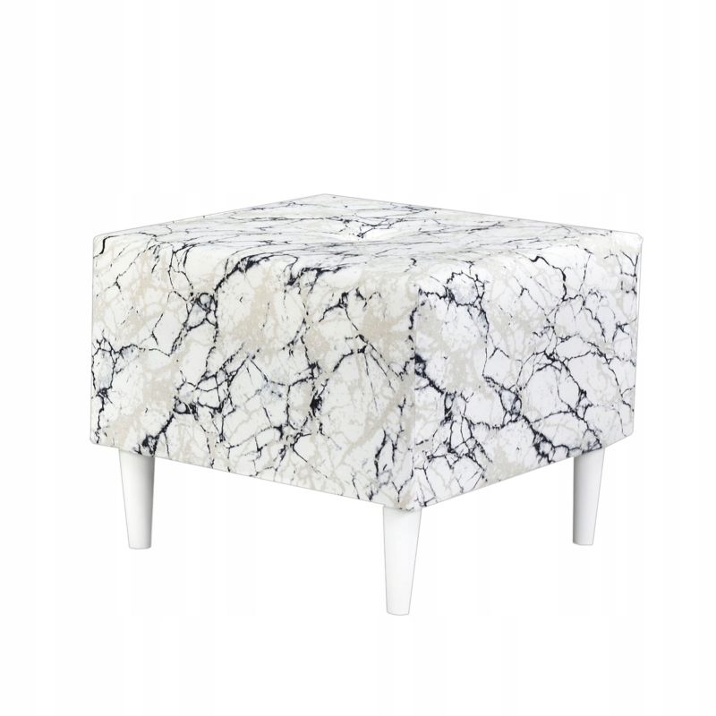 Pufa do salonu podnóżek Family Meble Ari Print marmur 1szt