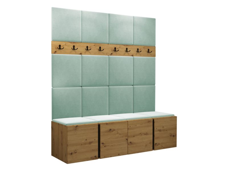 Garderoba MIRJAN 24 Orion V dąb artisan/czarny + miętowy 1 kpl.