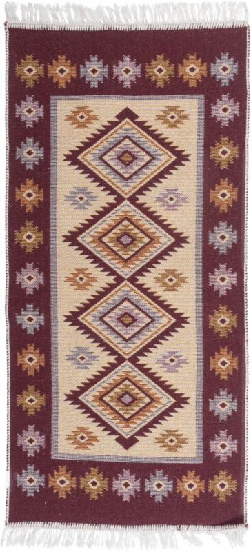 Dywan Pled 80 x 150 cm śliwka romby