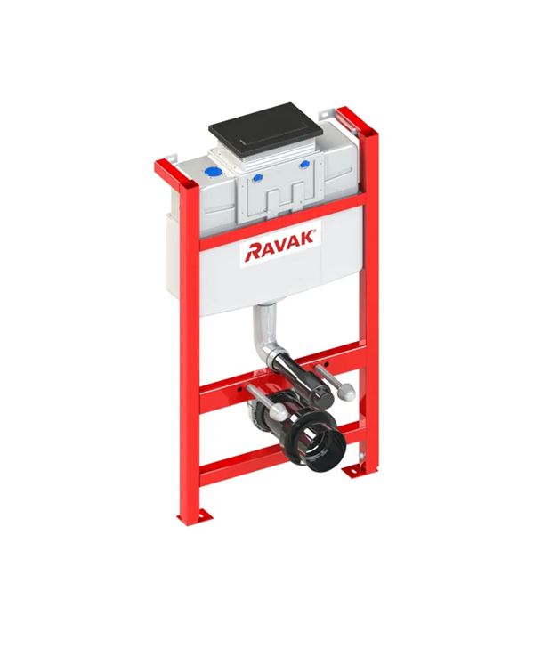 Stelaż podtynkowy WC Ravak Smart Special niski i przycisk czarny mat M08 prostokątny bez dozownika 1 szt