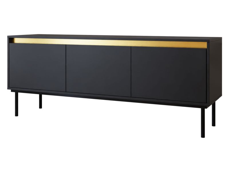 Szafka RTV MIRJAN 24 nowoczesna Carmesi 3D czarny/złoty 1 szt.