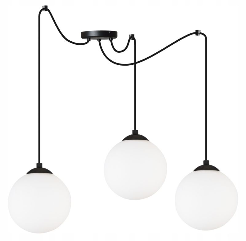 Lampa sufitowa wisząca Light Home LH Florence Pająk 3x E27 60W czarny/biały 15cm 1szt.