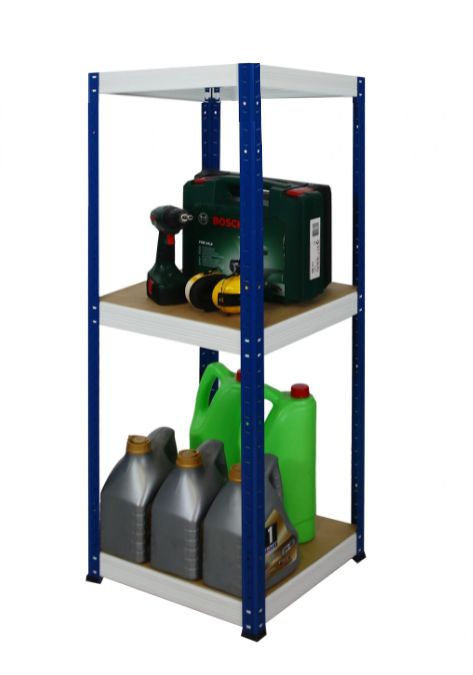 Regał magazynowy garażowy metalowy MODO24 niebiesko-biały helios 106x40x40cm 3 półki po 175 kg 1 szt.