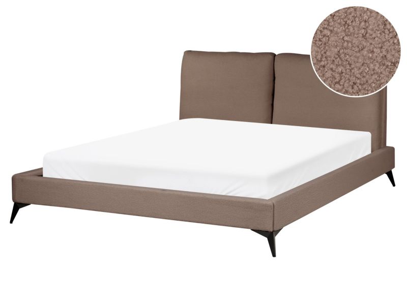 Łóżko Boucle Melle 160 x 200 cm Brązowy 1 szt.