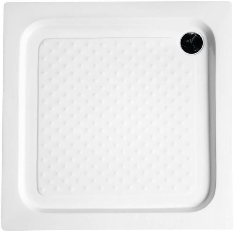 Brodzik Aqualine kwadratowy 90x90 cm biały, akrylowy, samonośny, syfon w zestawie, 1 szt.