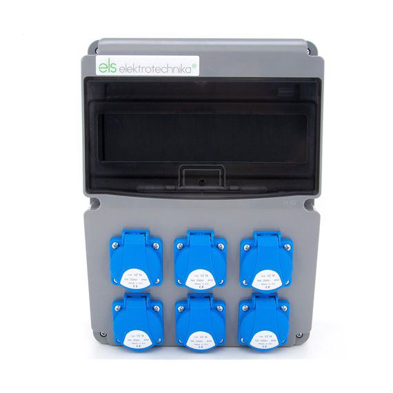 Rozdzielnica rozdzielnia budowlana ELS Elektrotechnika 11NO600 6x230V IP54 naścienna, jednofazowa, do warsztatu, ogrodu 1 szt.